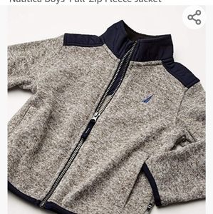 Nautica Boys' Gray & Navy Full-Zip Fleece Micah Jacket M 10-12